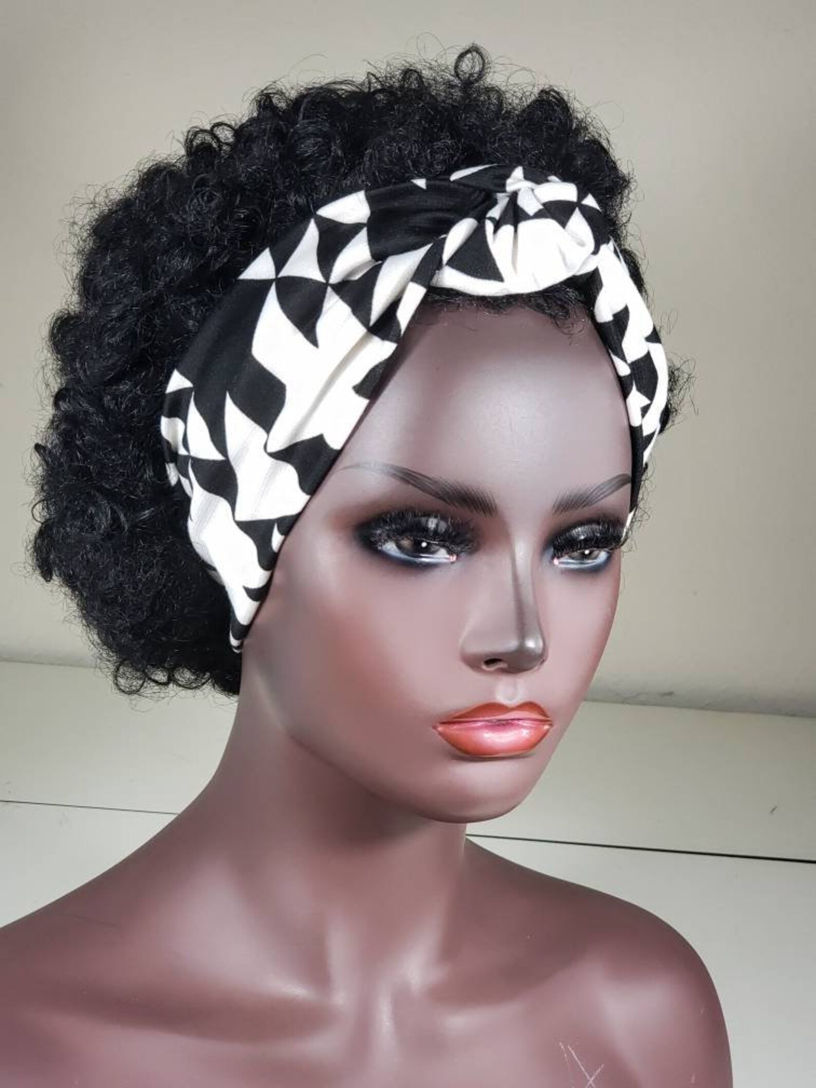 Turban Headwrap Black & White Pretied Headwraps for Women Etsy