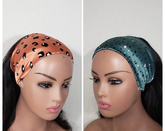 Wide Silk Headband | Pre-tied Silk Scarf | Satin Headwrap | Satin Sleep Cap | Satin Hair Cover | Satin Night Scarves