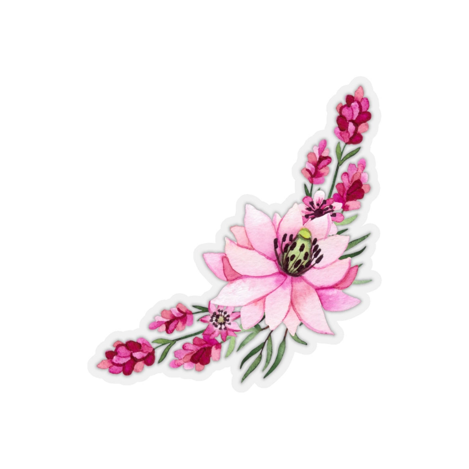 Pink Flower Swag 2 Kisscut Stickers Pink Floral Crafting Etsy