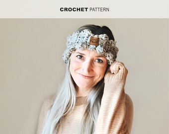 Crochet Pattern // Double Bobble Ear Warmer