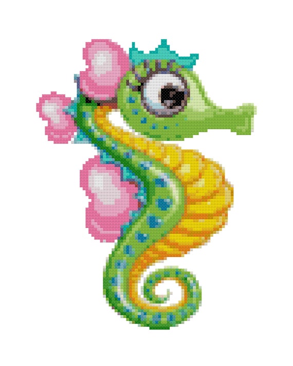 C Ocean Beauty Fantasy Seahorse Cross Stitch Chart