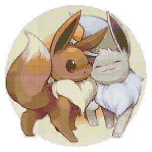 Eevee & Shiny Eevee Cross Stitch Pattern Pokemon Eeveelution image 2