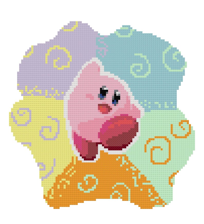 Kirby Pastel Cross Stitch Pattern - Etsy