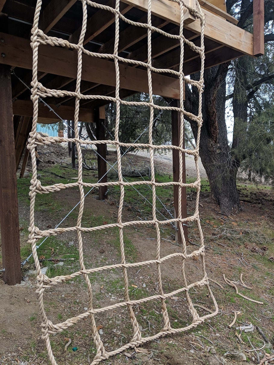 Handmade Pro Manila Rope Climbing Net - Knotless 1' Squares - Etsy