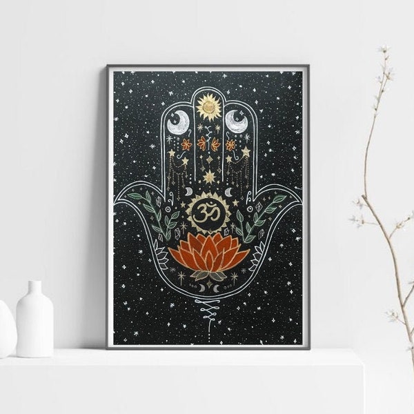 Spiritual Art Print - Hamsa