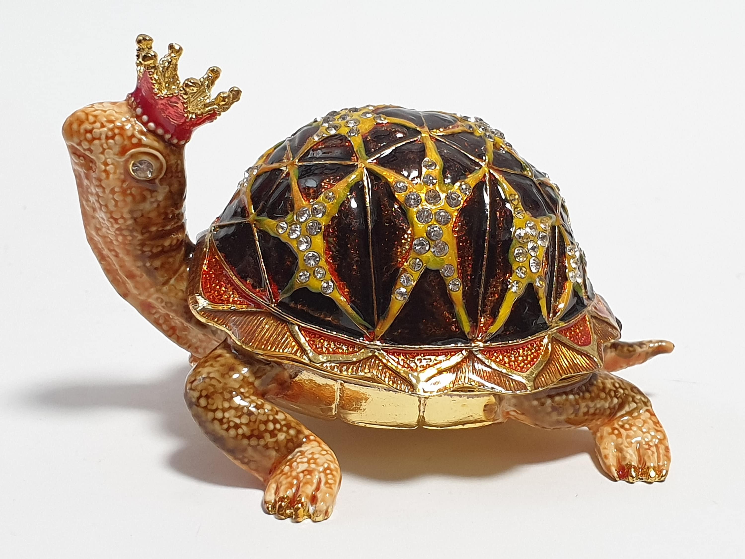 スワロフスキー　亀の宝石箱 亀の小物入れ、動物の宝石箱、亀のフィギュア、スワロフスキー