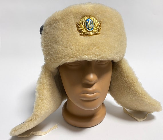 Ukrainian Ushanka Ear Flap Hat, Winter Trapper Hat, Faux Fur Hat, Ukraine  Trident Cockade Pin -  Canada