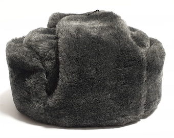 Ushanka ear flap hat, USSR Soviet Union uniform, winter trapper hat, faux  fur hat