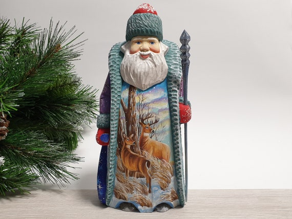Figurine Père Noël en bois barbe grise Boltze - La déco 2B