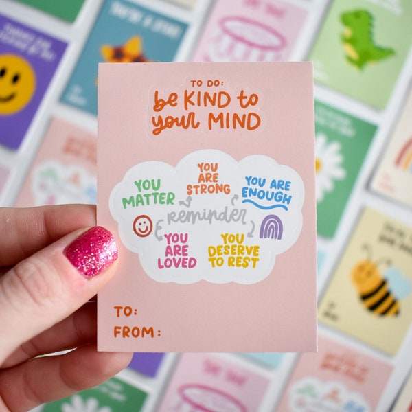 Affirmations Sticker Gram | Unique Valentines for Classroom | Cute Sticker for Coworkers | Friendship, Motivational Gifts