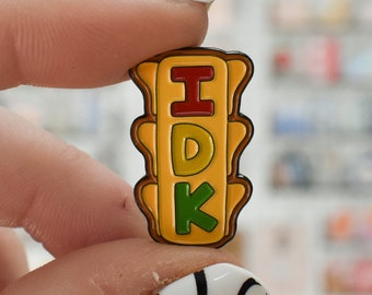 IDK Traffic Light Pin | Funny Taylor Enamel Pin | Metal Pin for Lanyards, Backpacks | Death By A Thousand Cuts Gift
