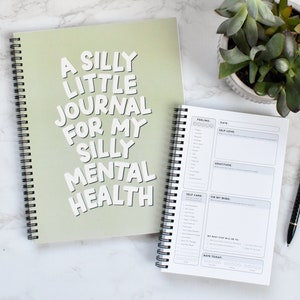 Mental Health Journal | Silly Little Journal | Daily Check-In for Mental Wellness | Therapy Journal with Coloring Sheets + More