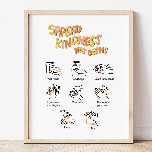 Spread Kindness Not Germs Classroom Poster Classroom Etsy