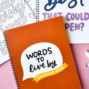 Words To Live By Coloring Book | Simple Adult Coloring Book with Inspirational Quotes | Encouragement Gift for Her | Easy Coloring Book
