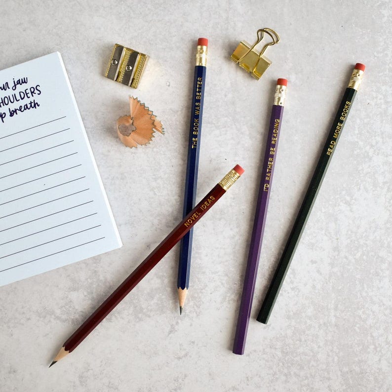 Book Lover Pencil Pack | Bookish Gold Foil Stamped Set of 4 Bild 3