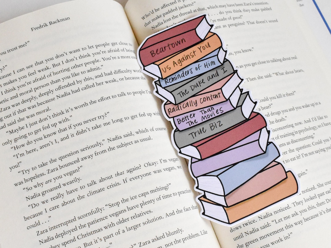 Earthy Reading Tracker Book Stack Bookmark | Track up to 12 Books - Etsy