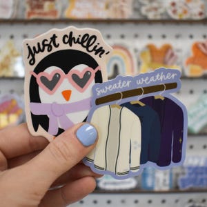 Sweater Weather Sticker - Cozy Fall Fashion Decal for Water Bottle - Cute Autumn Sticker For Tumbler or Laptop - Cozy Season Decal For Her image 5