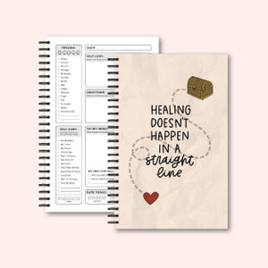 Anxiety Journal Self Care Gift - Mental Health Journal Guided Therapy Notebook - Daily Wellness Planner | Healing Straight Line Journal