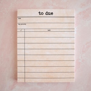 To Due Notepad With 50 Sheets - To Do List Library Notepad Best Bookish Stationery For Book Lover - Bookworm Memo Pad Unique Daily Planner