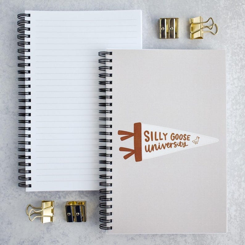 Silly Goose Spiral Notebook - Funny Journal Girly Graduation Gifts For Her - Writing Diary or Work Notebook Best Birthday Gifts For Friends image 1