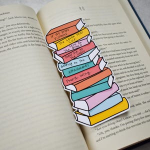 Sunny Days Reading Tracker Book Stack Bookmark | Track Up To 12 Books