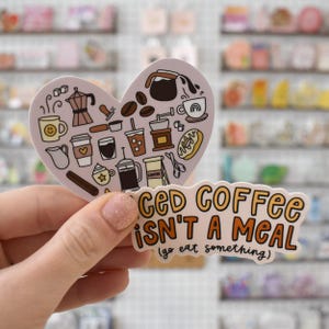 Coffee Heart Sticker | Barista Doodle Vinyl Decal for Laptops and Water Bottles imagem 2