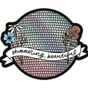 Shimmering, Beautiful Mirrorball Sticker Taylor Sticker for Her Swiftie Sticker for Laptop and Water Bottle Disco Ball Sticker image 4