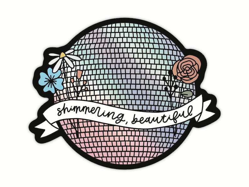 Shimmering, Beautiful Mirrorball Sticker Taylor Sticker for Her Swiftie Sticker for Laptop and Water Bottle Disco Ball Sticker image 4