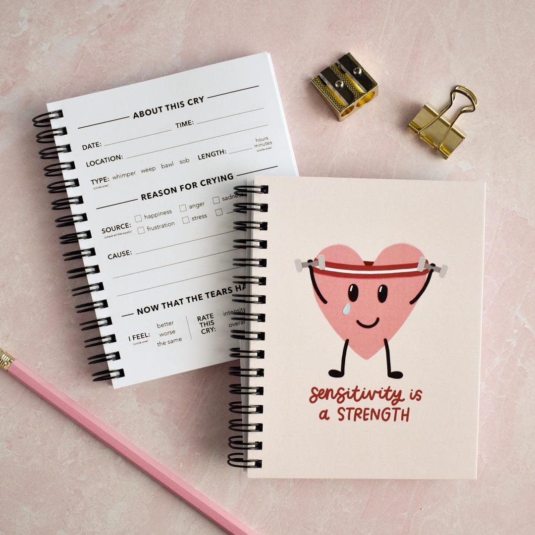 Journal Crying Sensitivity is A Strength Crying Log - Daily Cry Journal With Mood and ...