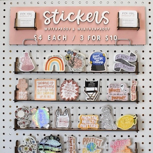 Pre-Made Sticker Ledges for Pegboard | Ledges Only - PEGBOARD NOT INCLUDED
