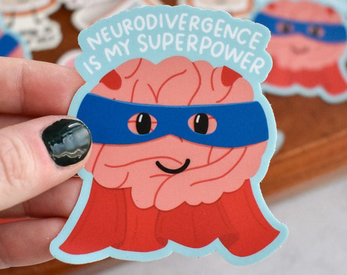 Neurodivergence Is My Superpower Sticker | Inspirational Mental Health Vinyl Decal for Laptops and Water Bottles