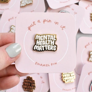 Mental Health Matters Enamel Pin Cute Lapel Pin for Women Gold Pin for Backpack and Lanyards Mental Health Gift for Therapist image 4