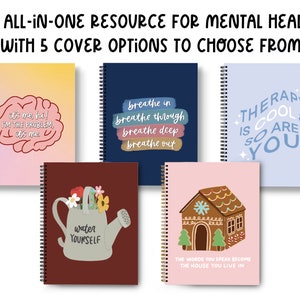 Mental Health Journal Healing / Straight Line Daily Check-In for Mental Wellness Therapy Journal with Coloring Sheets More image 3