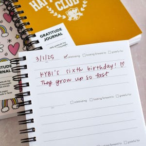 Simple Gratitude Journal For Teen Girls - Guided Affirmation Journal - Positivity Notebook Wellness Gift for Her | Rainbow Pattern Journal image 4