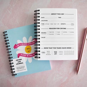 Crying Journal Emotion Tracker Notebook - Self Care Journal for Anxiety and ADHD Stress Relief Gift For Her | Delicate Flower Daily Planner