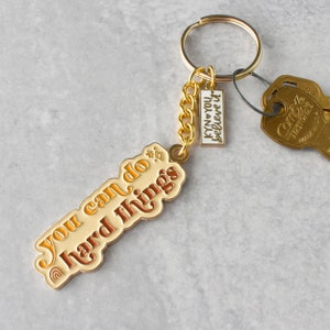 Do Hard Things Keychain Motivational Keychain for Keys, Lanyard, Backpack Cute Gift for Her image 3