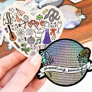 Shimmering, Beautiful Mirrorball Sticker Taylor Sticker for Her Swiftie Sticker for Laptop and Water Bottle Disco Ball Sticker image 3