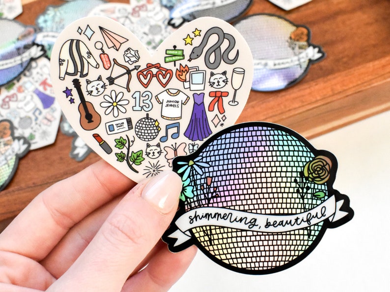 Shimmering, Beautiful Mirrorball Sticker Taylor Sticker for Her Swiftie Sticker for Laptop and Water Bottle Disco Ball Sticker image 3