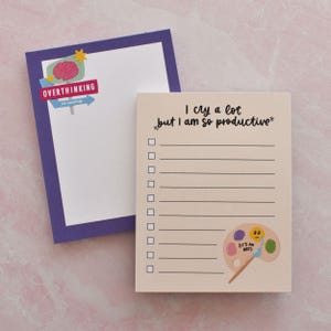 Overthinking Notepad Self Care Checklist Best Mental Health Gift - Anxiety Task Pad Stress Relief Gift For Overthinker - Brain Dump Memo Pad image 4