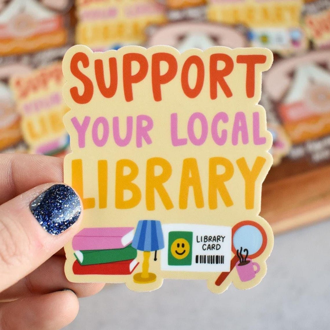 Support Your Local Library Sticker | Cute Bookish Vinyl Decal for ...