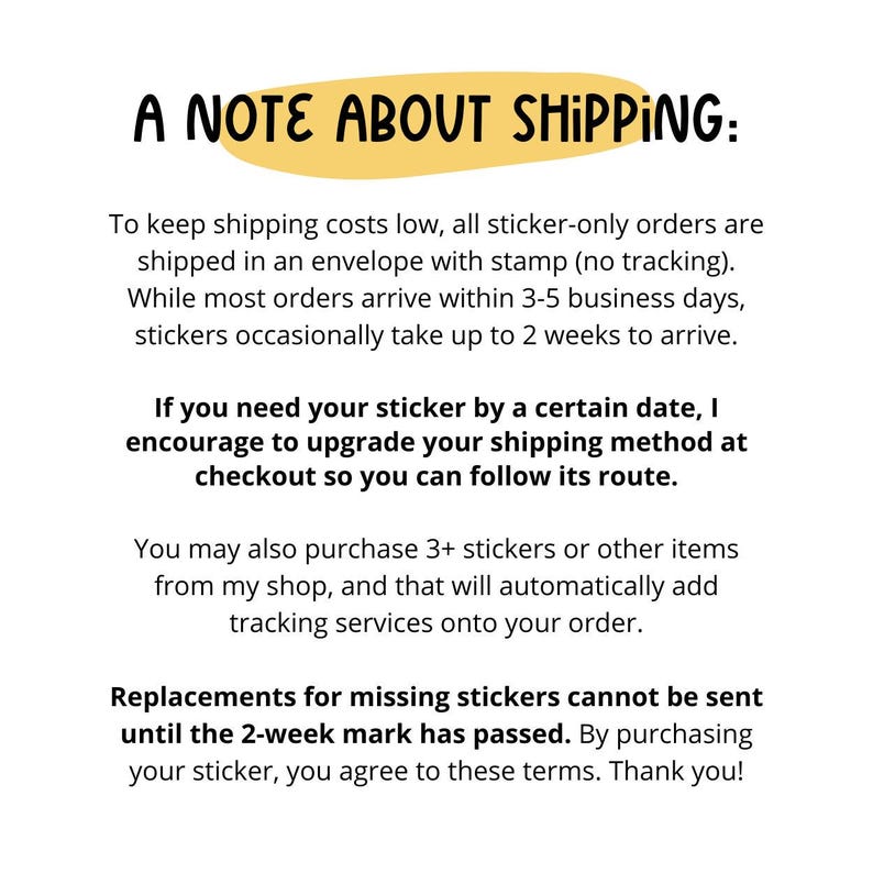 A note about shipping
