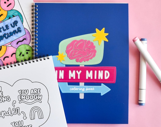 Mental Health Coloring Book For Adults and Teens Best Birthday Gift For Her | In My Mind Inspirational Coloring Pages - 8.5x11 inches