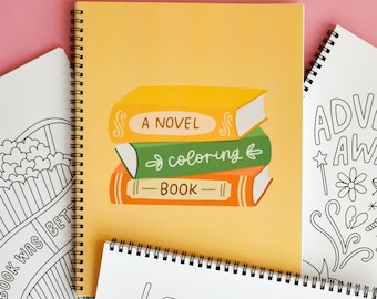 Bookish Coloring Book For Adults and Teens - Book Lover Gifts - Cute Coloring Pages Self Care Gift - Novel Coloring Book - 8.5x11 in