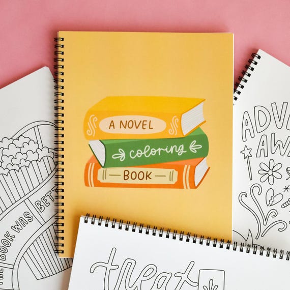 Bookish Coloring Book For Adults and Teens - Book Lover Gift - Cute Coloring Pages Self Care Gift - Novel Coloring Book - 8.5x11 in