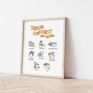 Spread Kindness Not Germs Hand Washing Instructions | Classroom ...