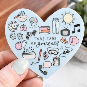 Take Care of Yourself Sticker - Mental Health Stickers Best Self Care Gift - Inspiration Stickers Positive Self Love Gift - Anxiety Decal