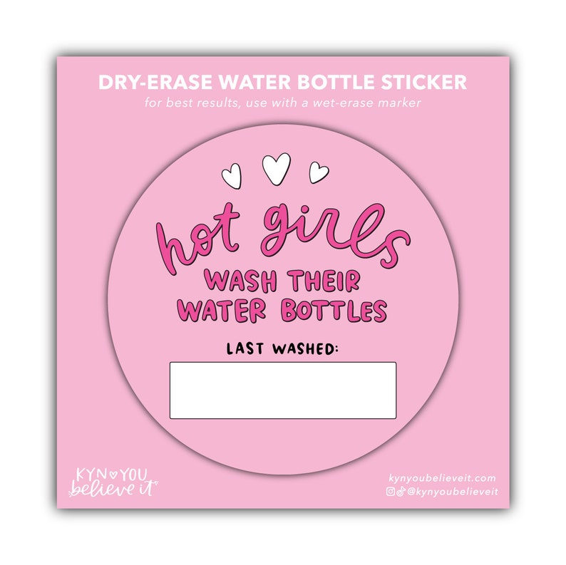 Dry/Wet Erase Sticker Hot Girls Wash Their Water Bottles Last Washed Sticker Unique Stickers for Water Bottle Funny Gift for Her image 5