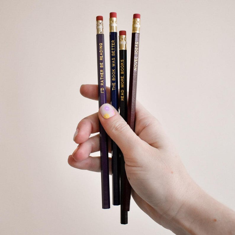 Book Lover Pencil Pack | Bookish Gold Foil Stamped Set of 4 Bild 4