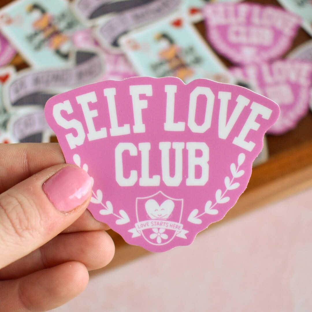 Self Love Club Sticker | Valentine's Vinyl Decal for Laptops and Water ...