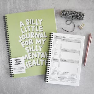 Silly Little Mental Health Journal | Undated Therapy Notebook With Guided Prompts and Mood Tracker
